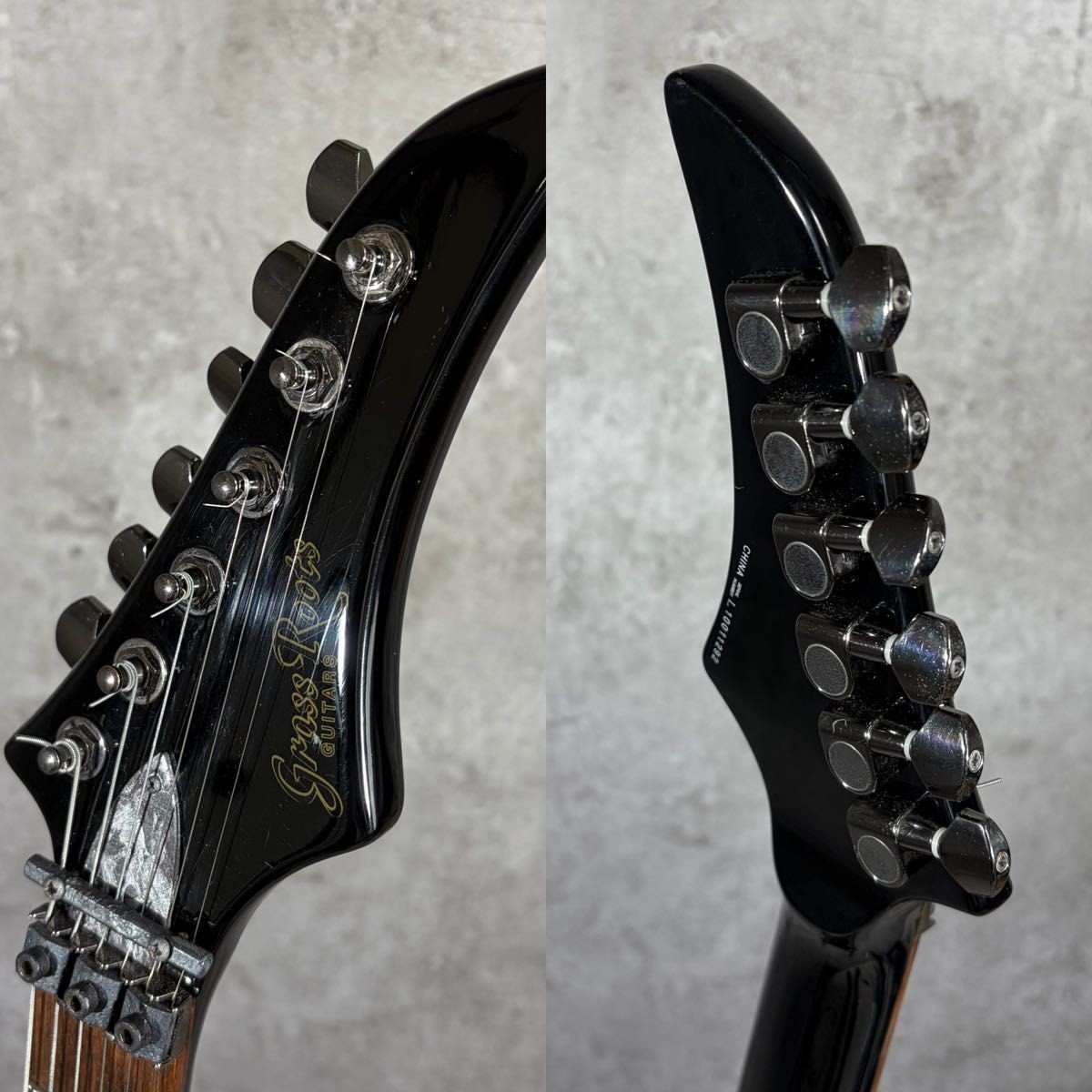 GrassRoots G-A-68 Aoi Signature Model Electric Guitar Black V-Shaped Body