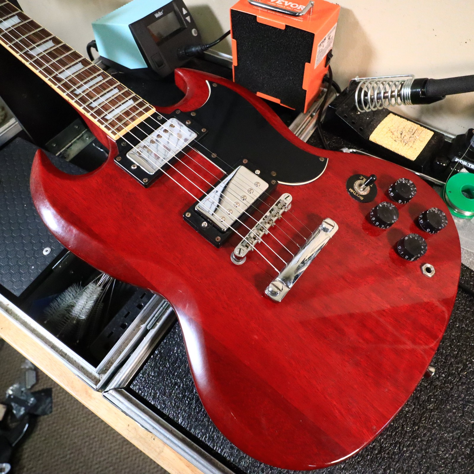1996 Samick Artist Series SG Electric Guitar Cherry Red