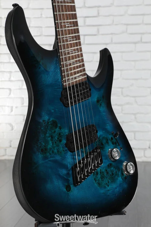Schecter Omen Elite-7 Multiscale 7-string Electric Guitar – See Through Blue