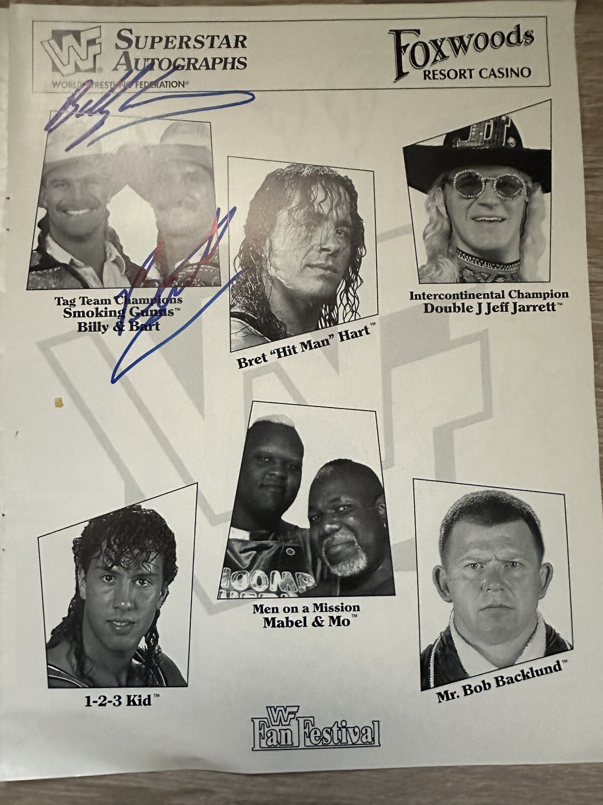 WWE WrestleMania, Autographed Vince McMahon Blassie Monsoon Skaaland Program