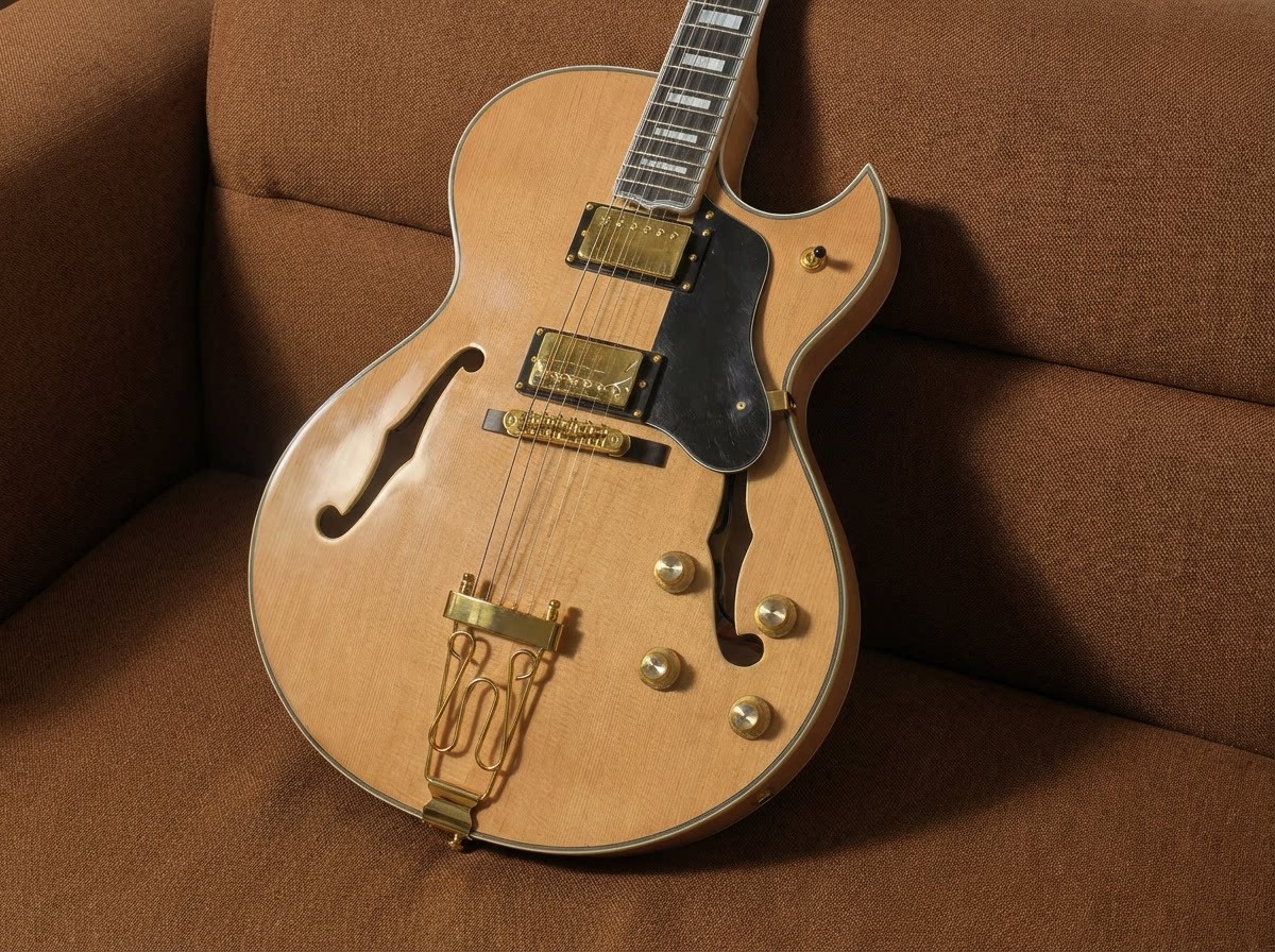 Hollow Body Byrdland Mahogany Electric Guitar 6 String Trapeze Jazz Natural