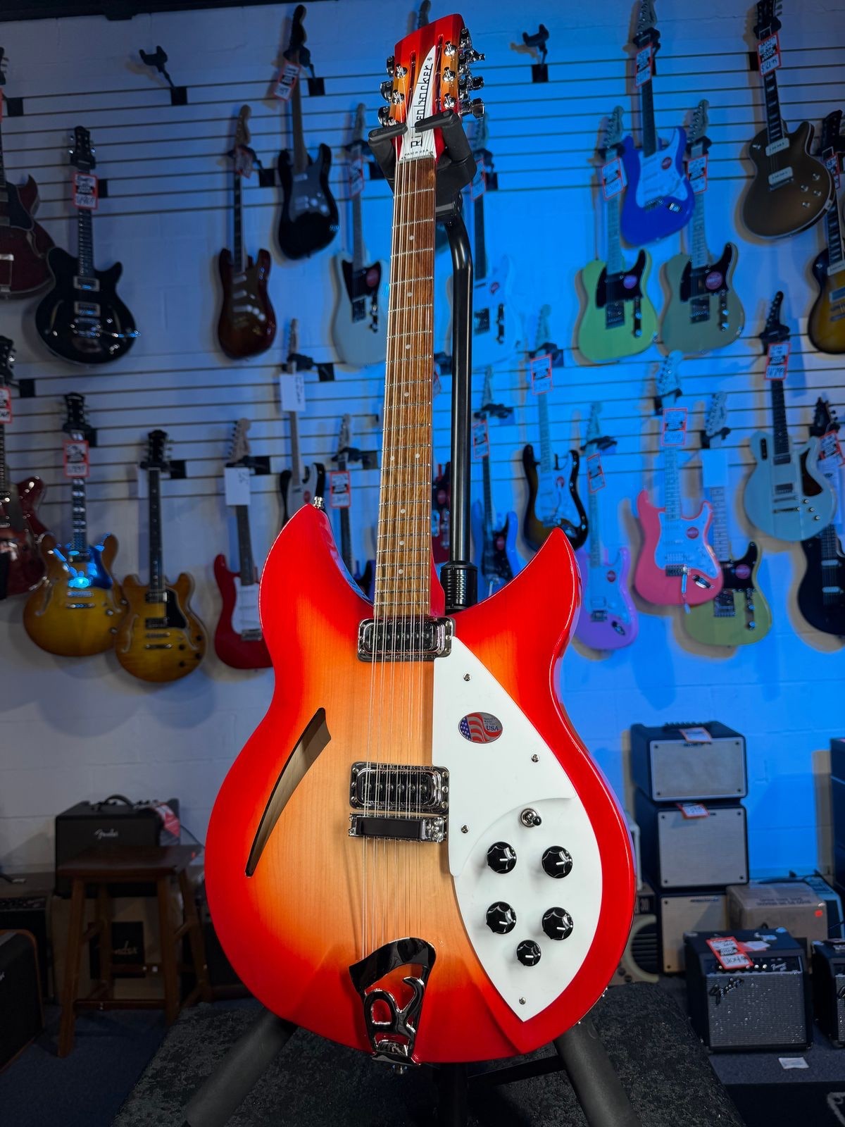 Rickenbacker 330/12 Fireglo Semi-Hollow Electric Guitar, with Ric Case, 706