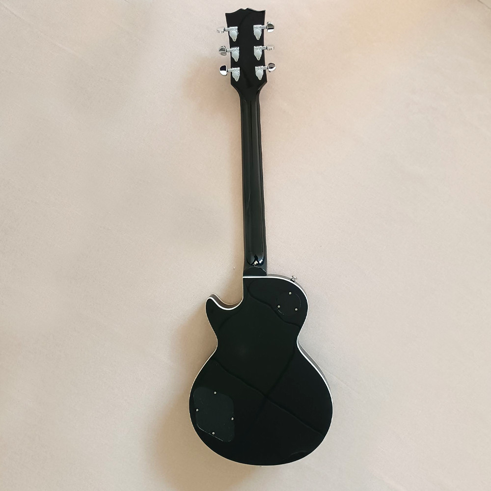 Six 6 String Electric Guitar Mahogany Body Humbucker Pickup in Black Set In Neck