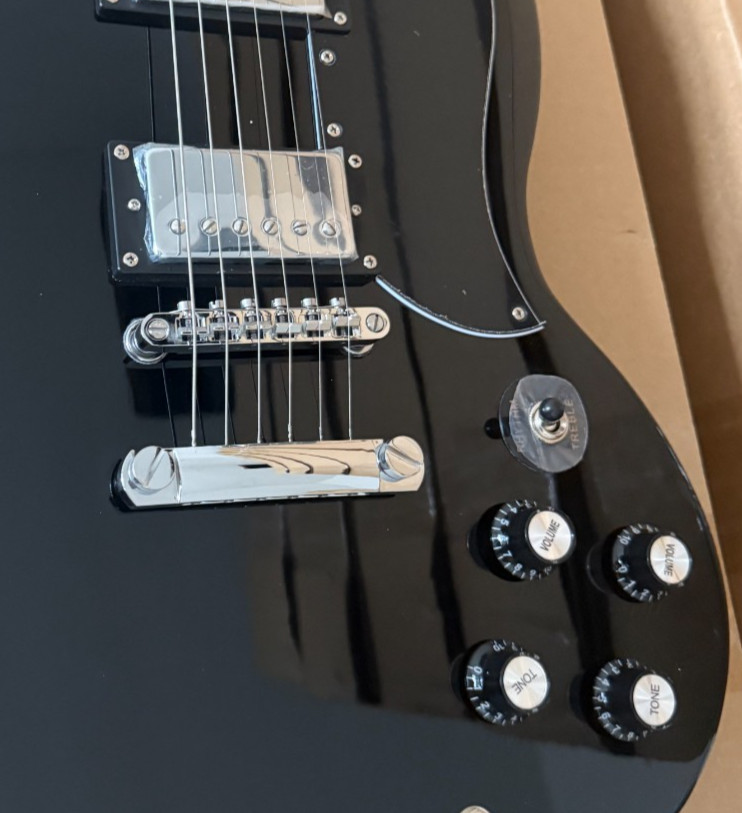 Balck Electric Guitar HH pickups mahogany body&neck Cross-shaped fretboard inlay