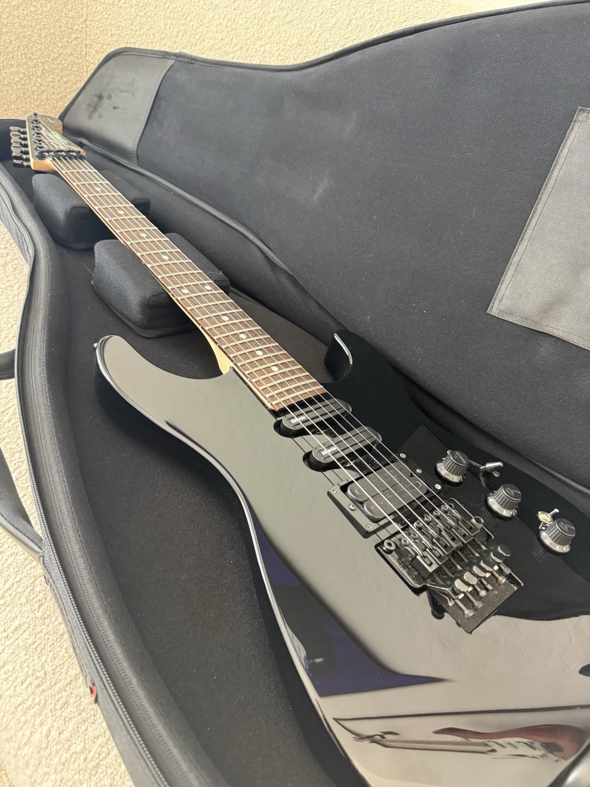 Rare MIJ Fender Strat by Fender 24-Fret HSS Floyd Rose Black w/ Gig Bag