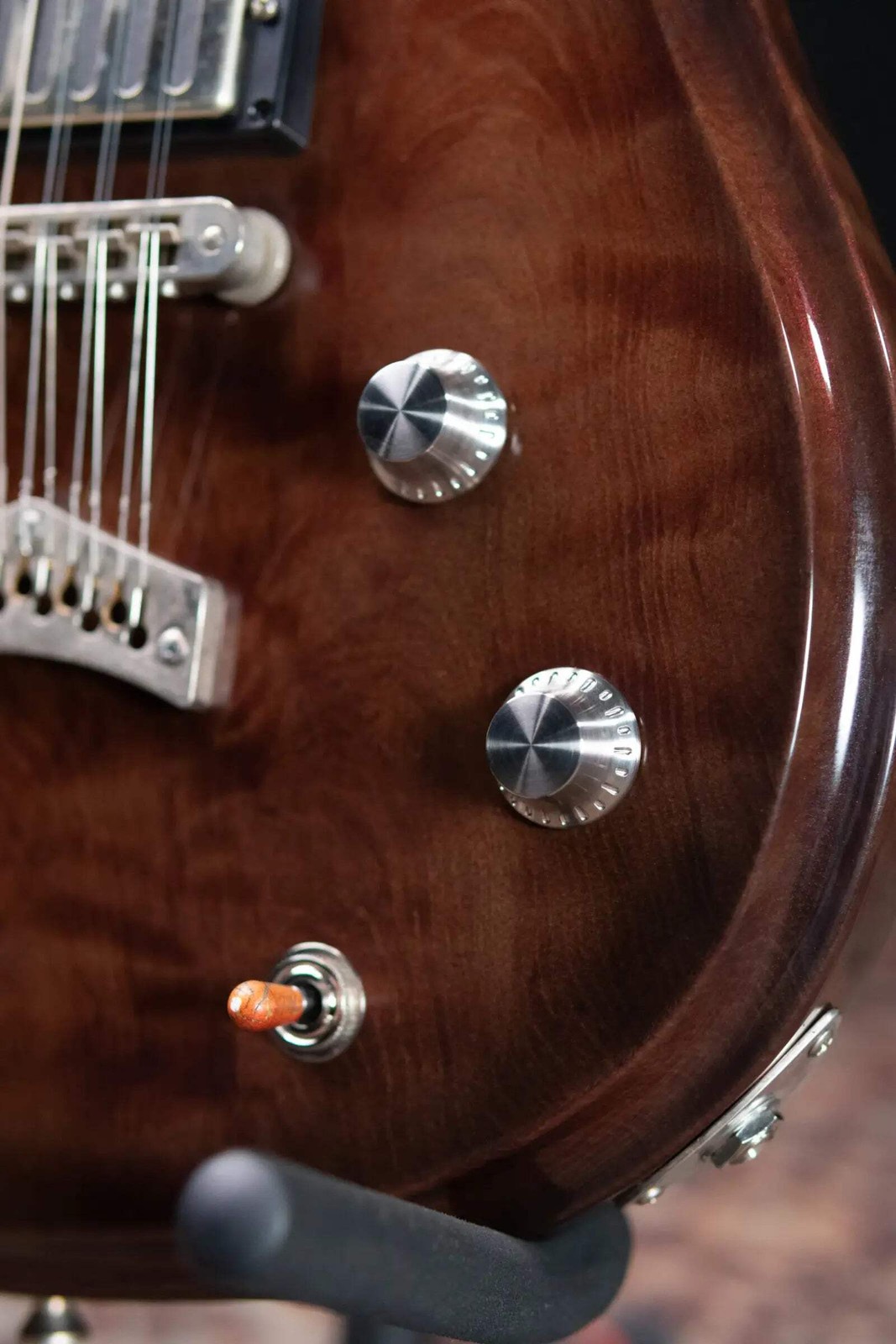 Dunable Custom Gnarwhal 9-String 1-Piece Curly Redwood Electric Guitar – Charcoa