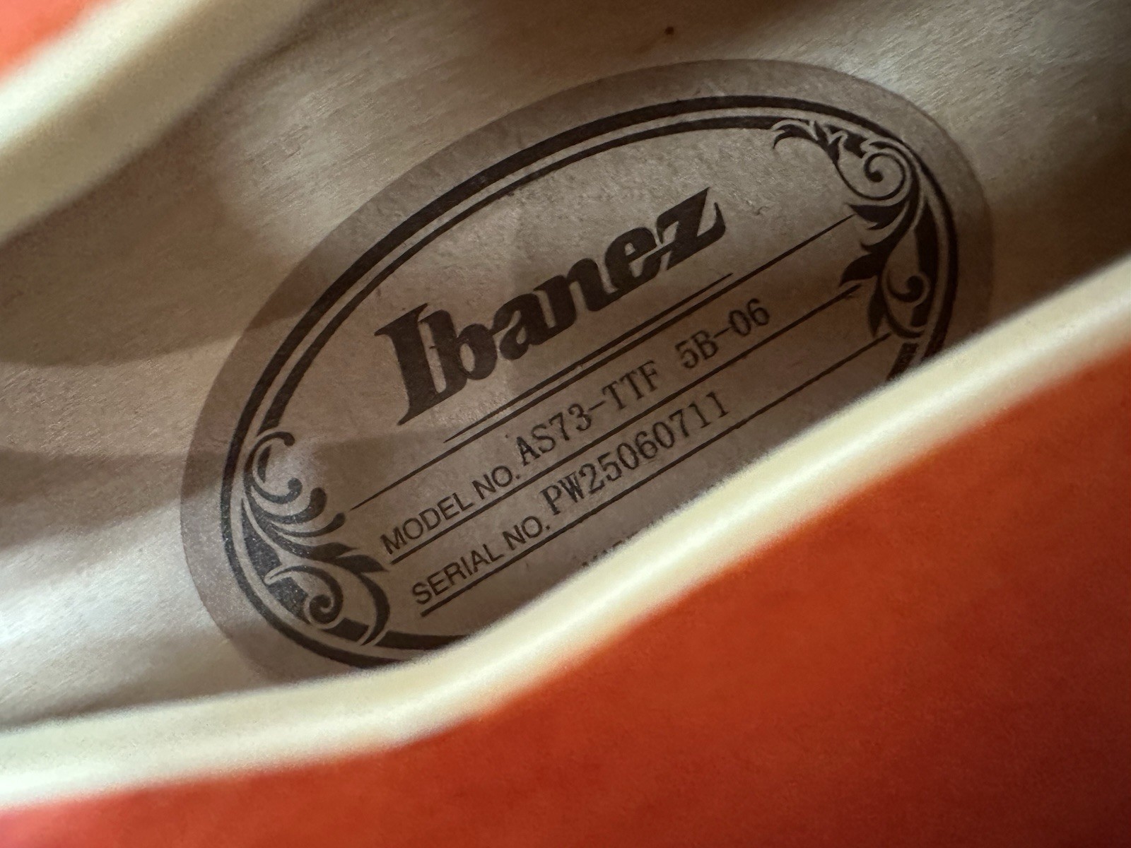 Ibanez AS73TTF Artcore Semi-Hollow Electric Guitar – Transparent Tangerine Flat