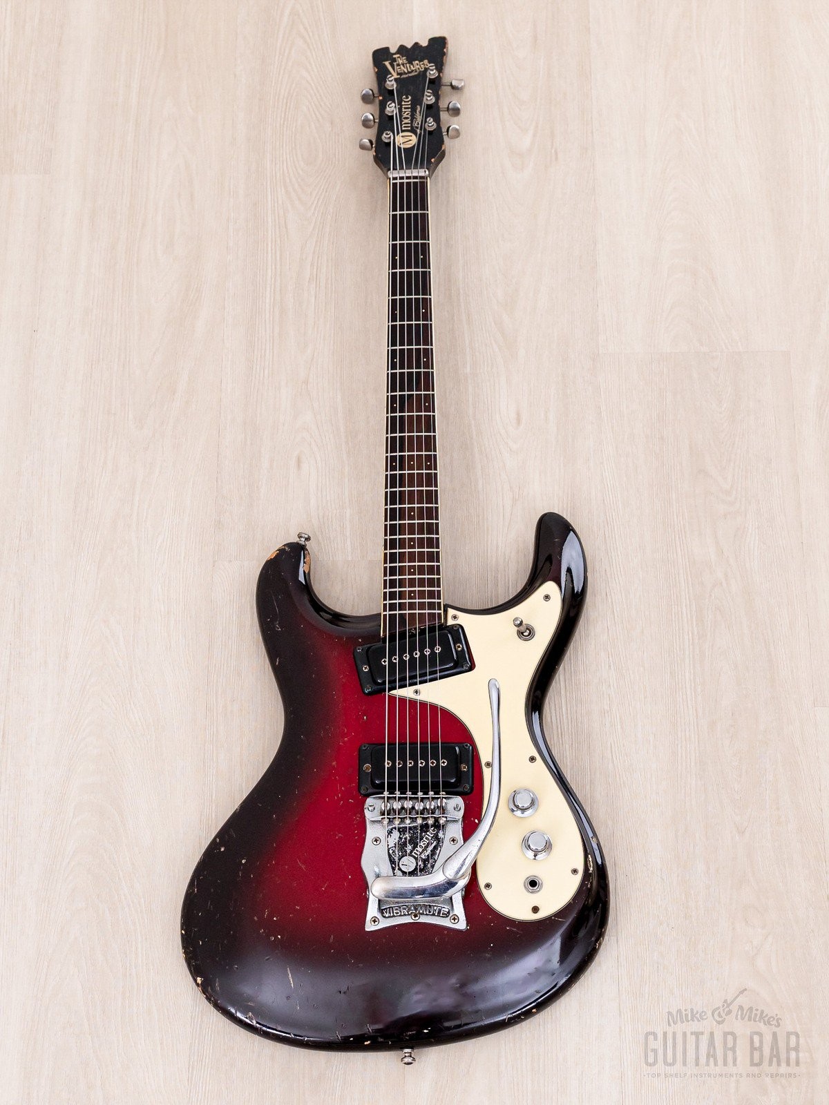 1964 Mosrite Ventures Model Vintage Guitar Red Sunburst w/ Vibramute, Case