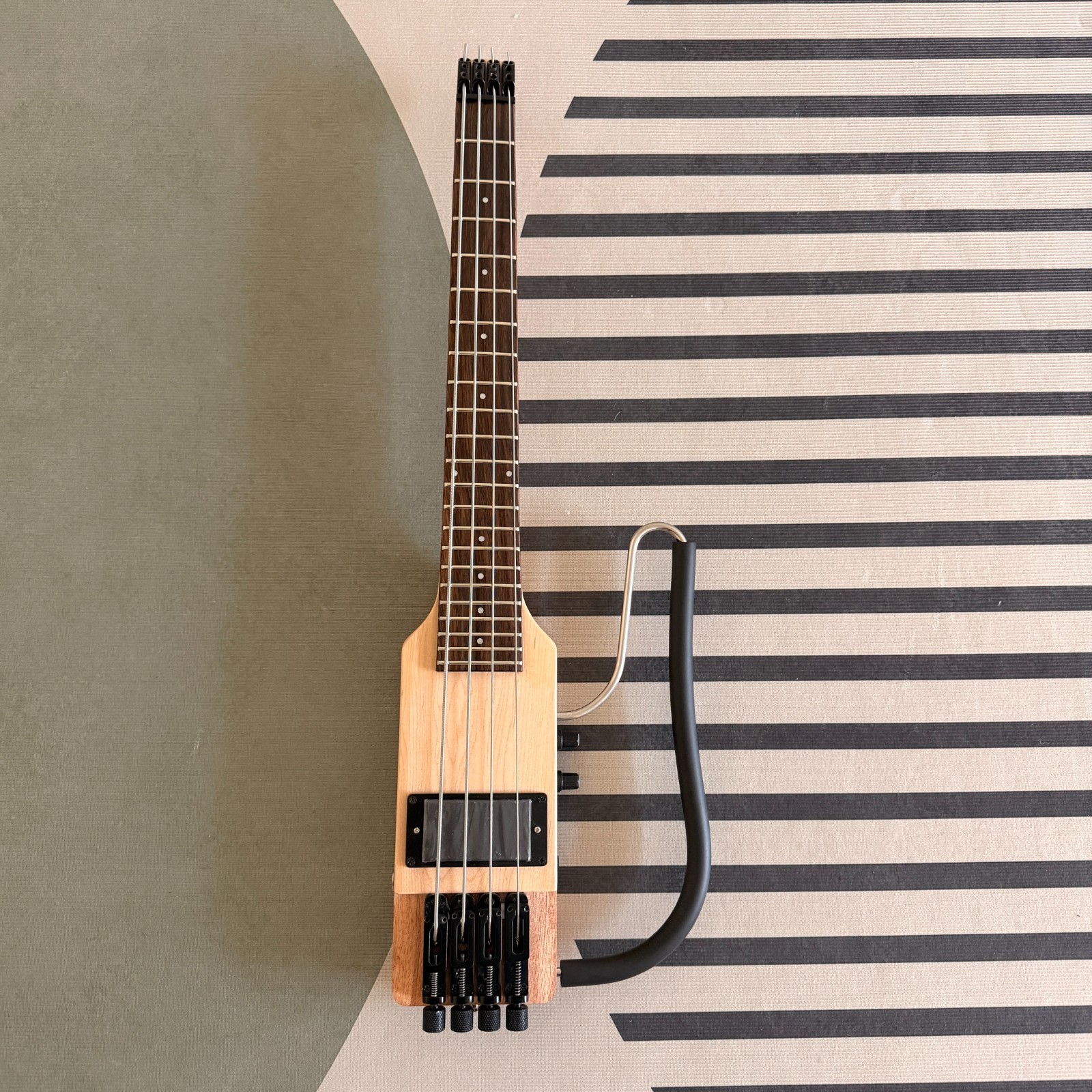 4string electric silent travel bass Short Scale Length headless portable Natural