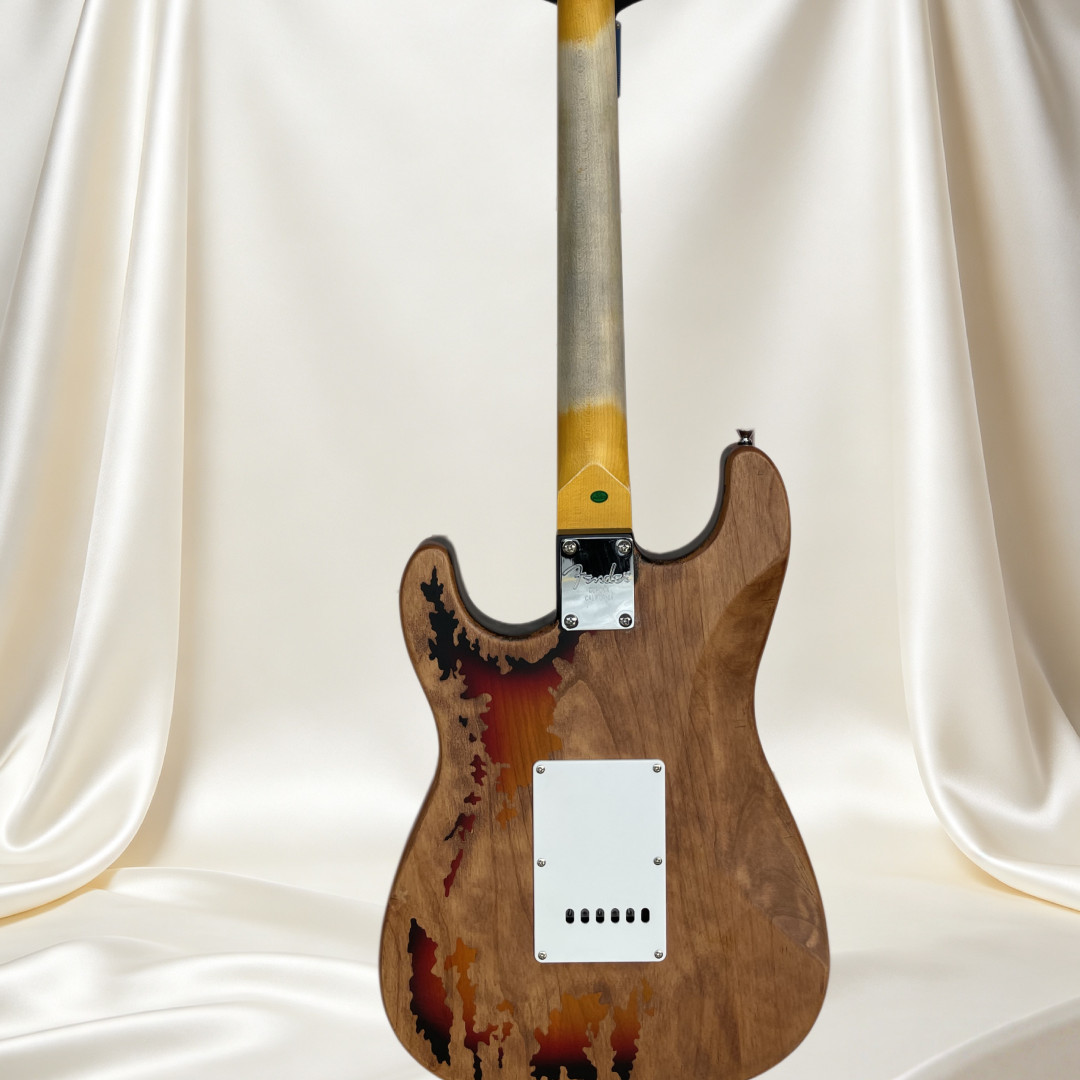 Vintage Aged nature Sunburst STD Electric Guitar HSH Pickups Chrome Parts