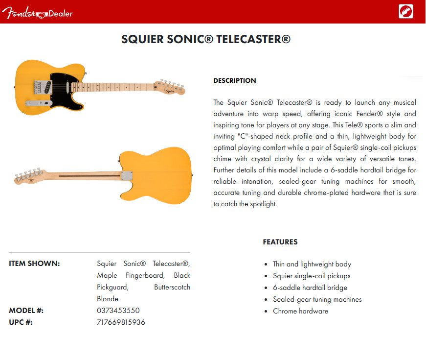 CRACKS!! Fender Squier Sonic TELE BODY UltraViolet Purple Electric Guitar