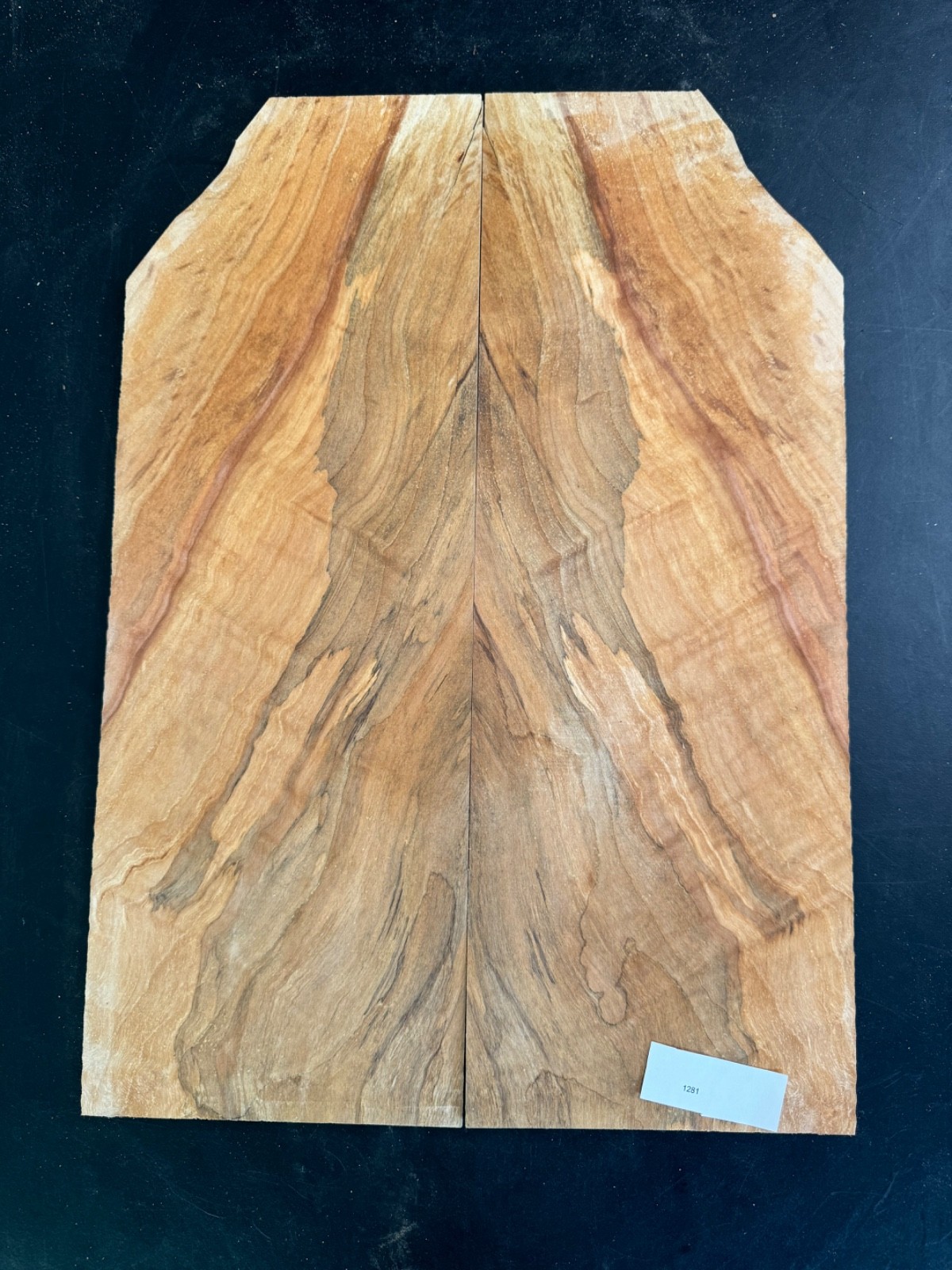 GUITAR TOP LUTHIER WOOD SPALTED MAPLE 19.5LX14X1/4″ #1281