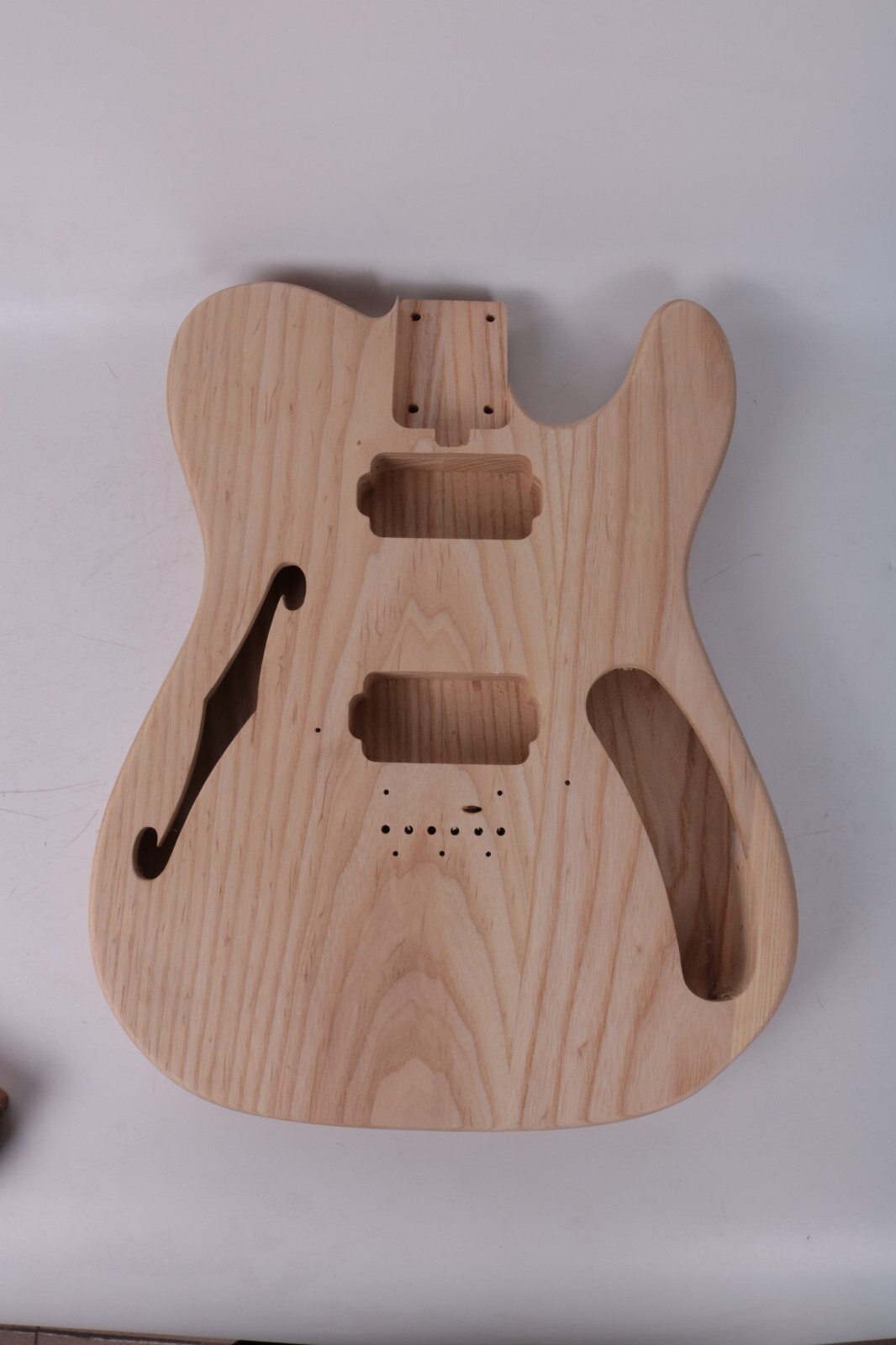 DIY single f hole ash body paddle head roasted maple neck Tl unfinished kit