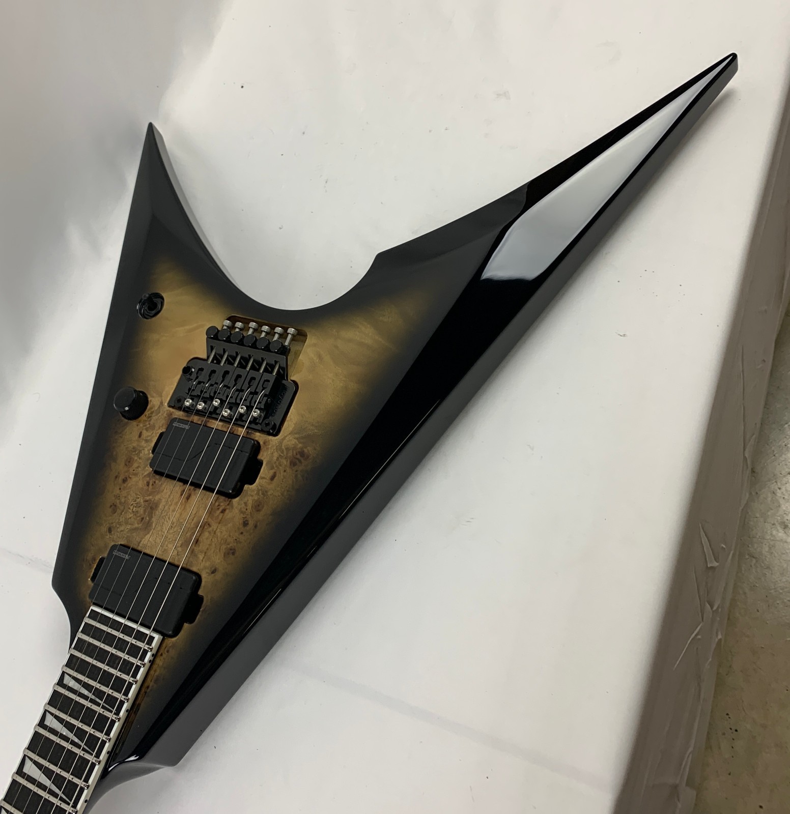 ESP E-II Arrow NT Burl Maple BM Nebula Black Burst Electric Guitar +Case B-Stock