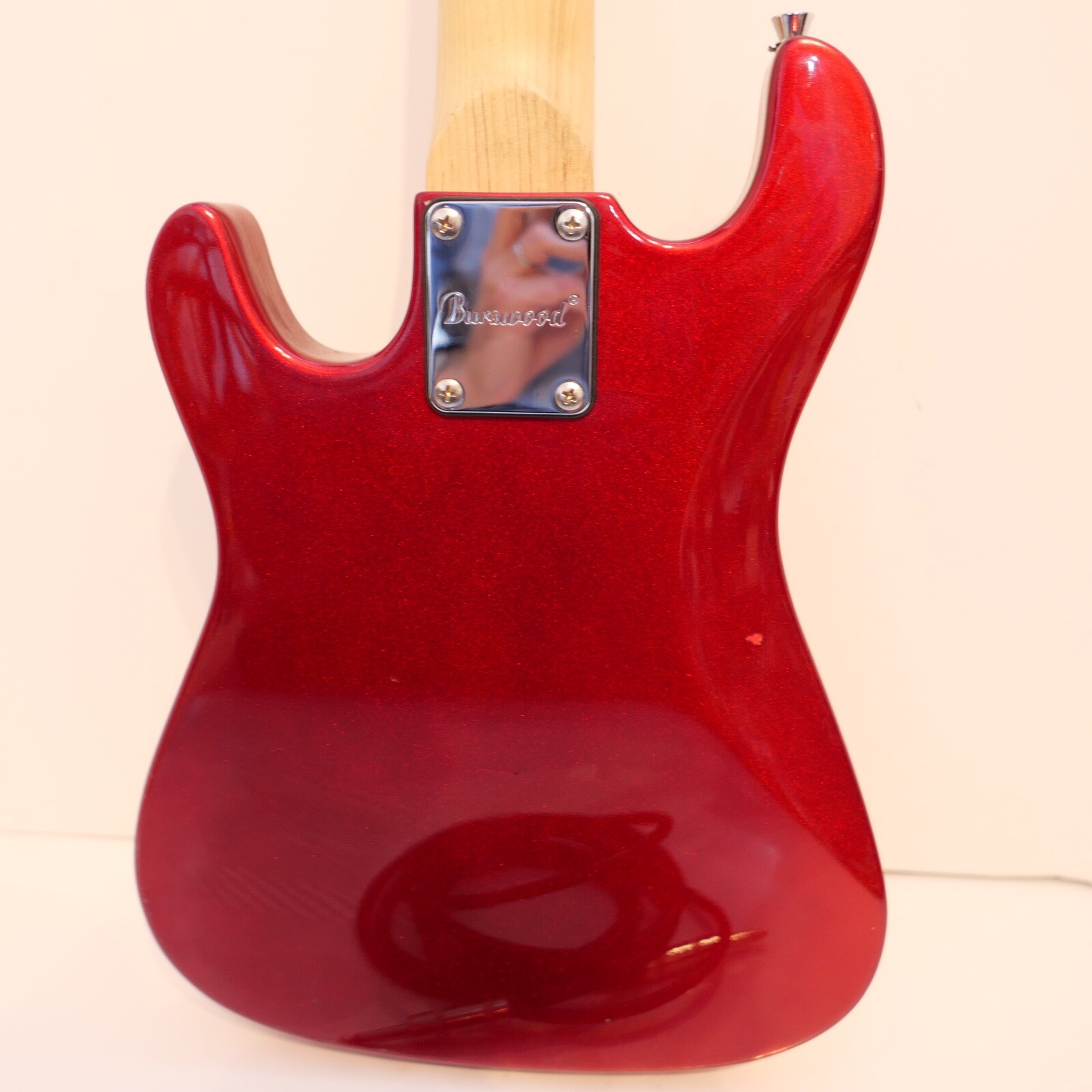 BURSWOOD CHILD’S ELECTRIC GUITAR METALLIC CHERRY RED – 31″ L !!! w/ cord