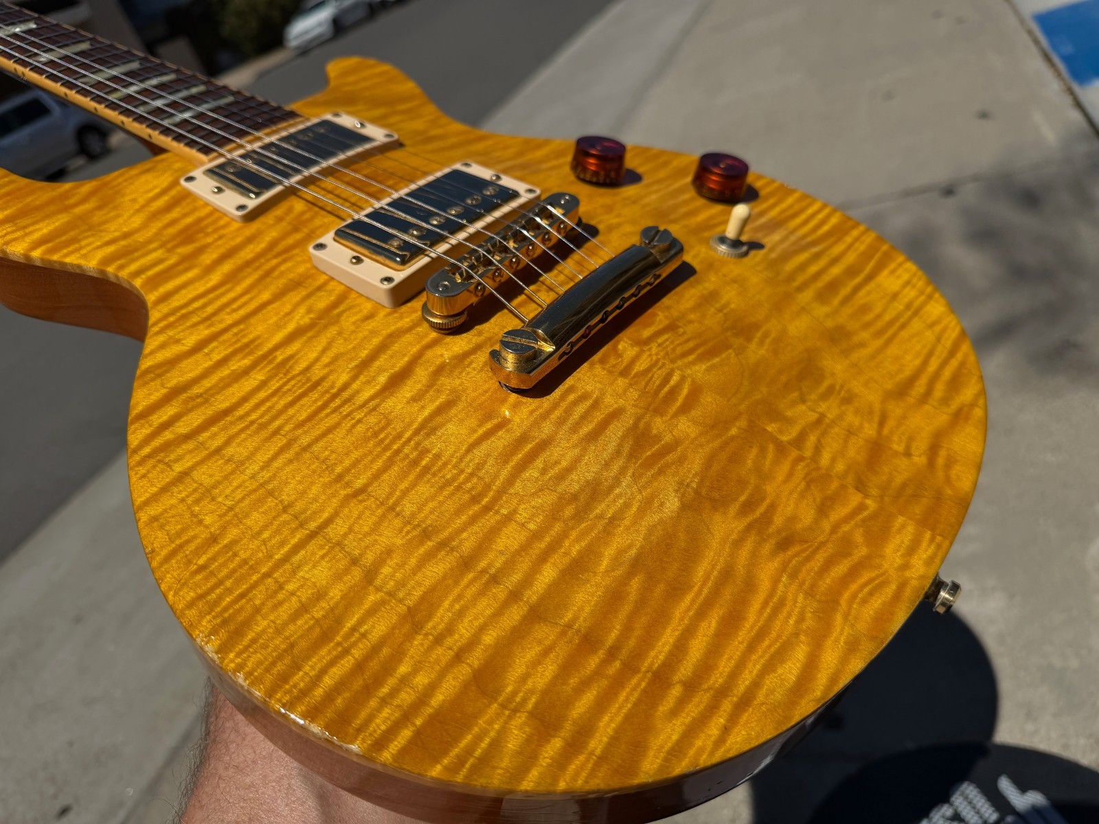 2006 Gibson Les Paul Standard Doublecut DC Plus Amber Flametop YAMANO w repair