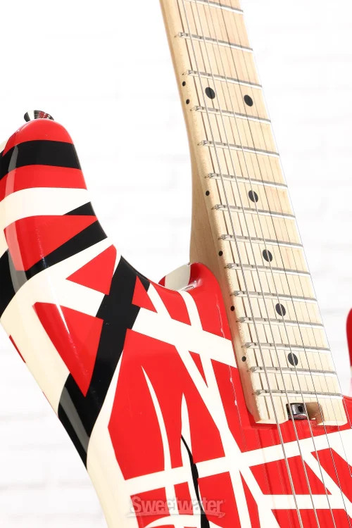 EVH Striped Series Electric Guitar – Red with Black and White Stripes