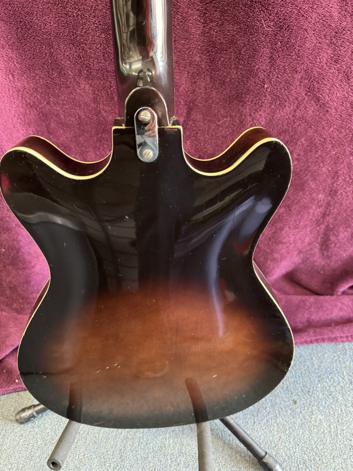 Electric Guitar TEISCO Del Rey EP-7 Model Semi Hollow Tobacco Burst Rare Color !