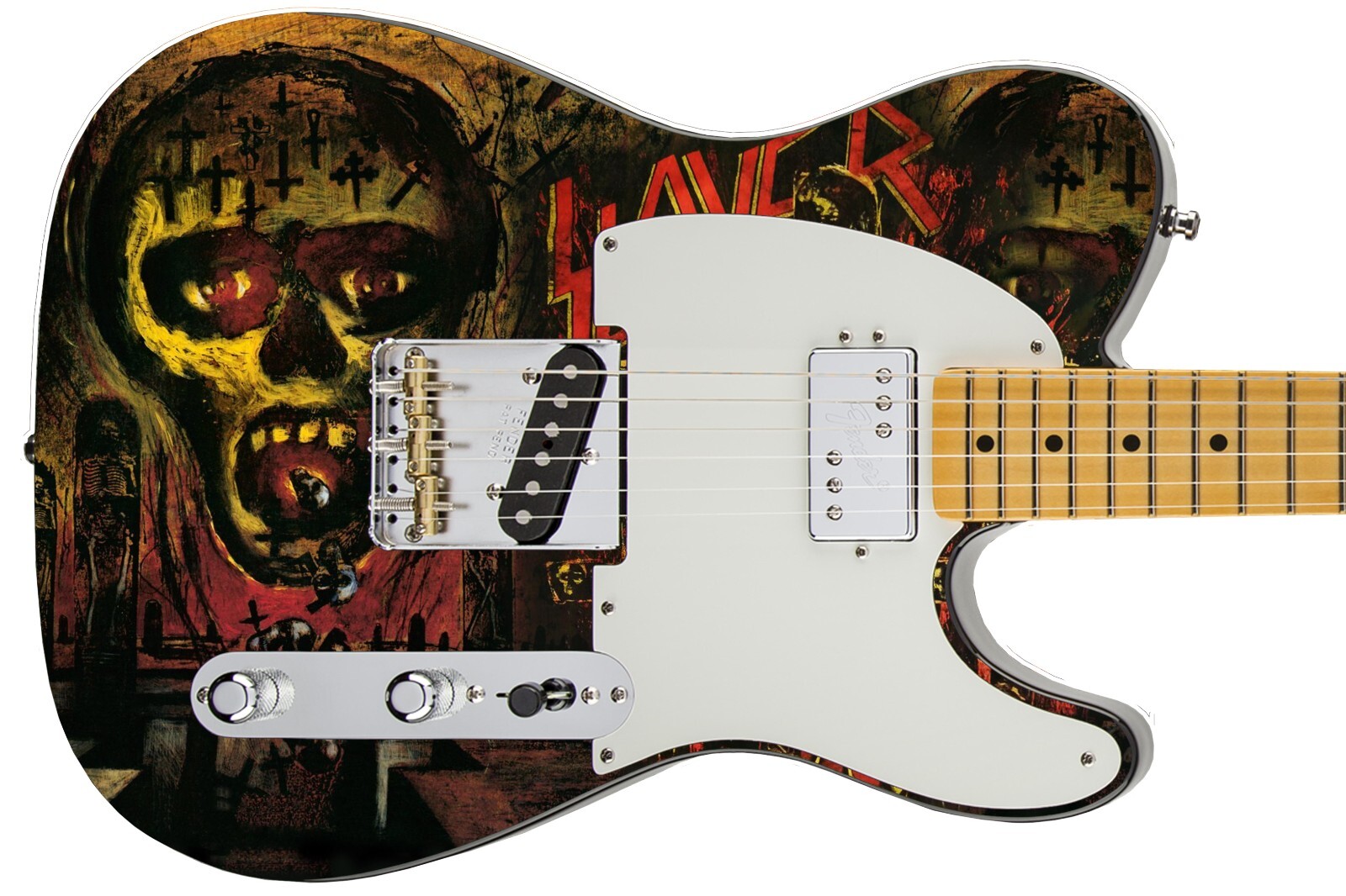 Guitar Skin Axe Wrap Iconic 80’s Metal Rock Slayer Seasons in the Abyss 1224