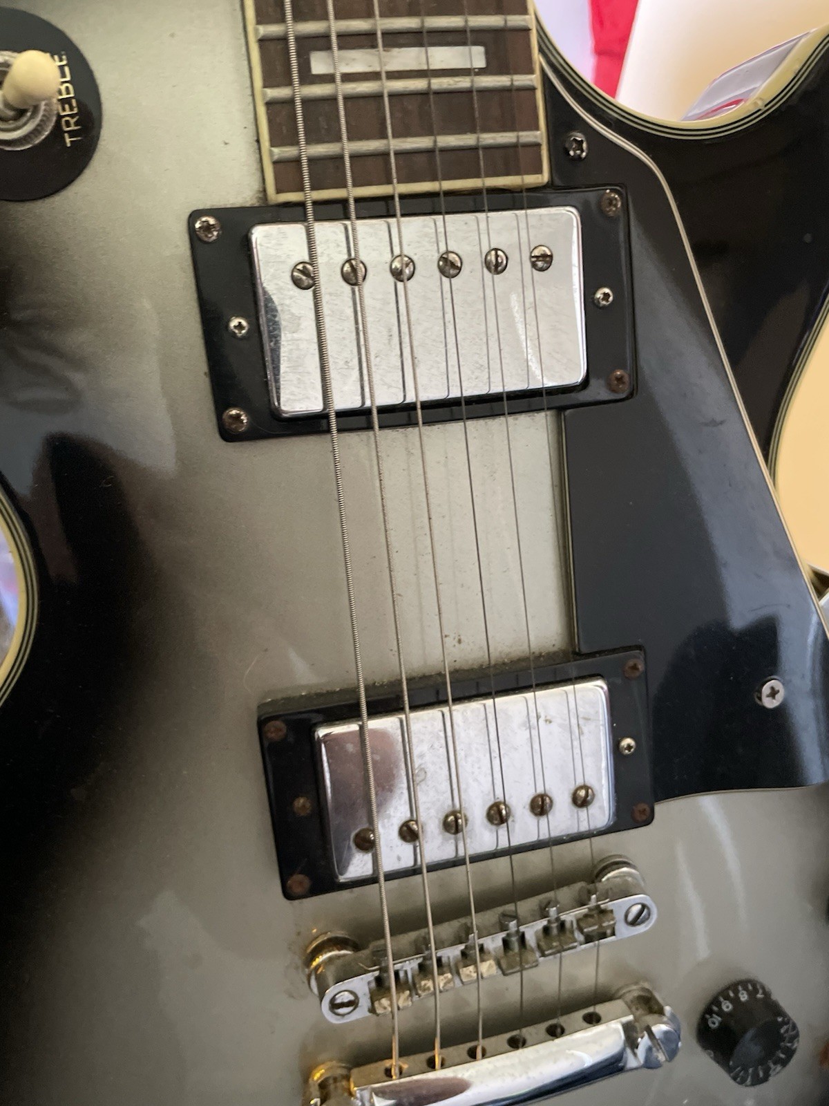 Epiphone Les Paul Custom Sliverburst 2007 Broken Headstock