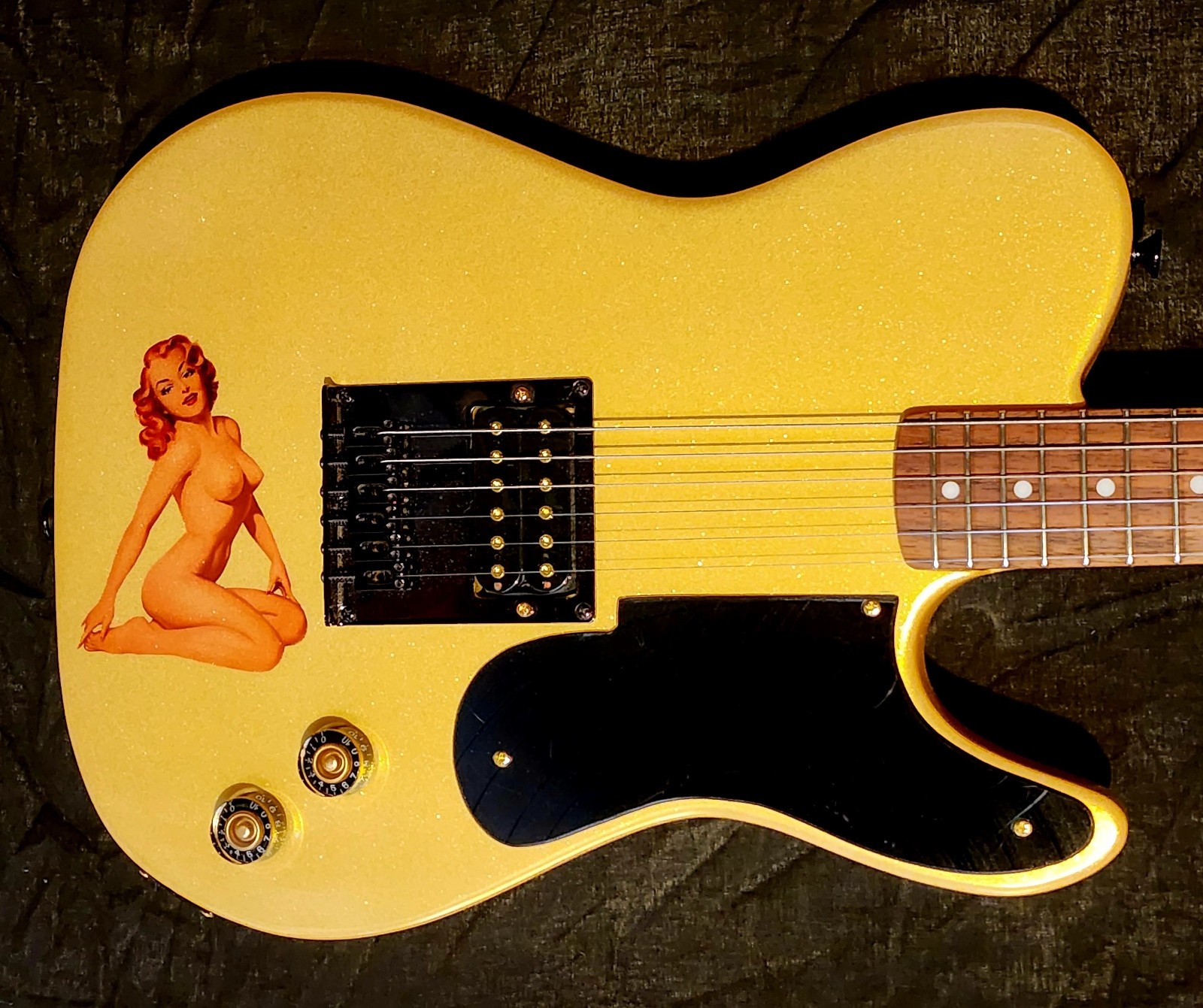 Gold Record Tele Electric Guitar Partscaster Used Squier Neck Other Parts New