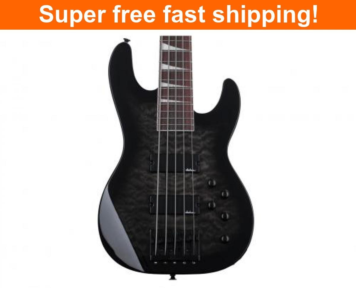 Jackson Concert Bass JS3VQ Electric Guitar- Transparent Black -NEW