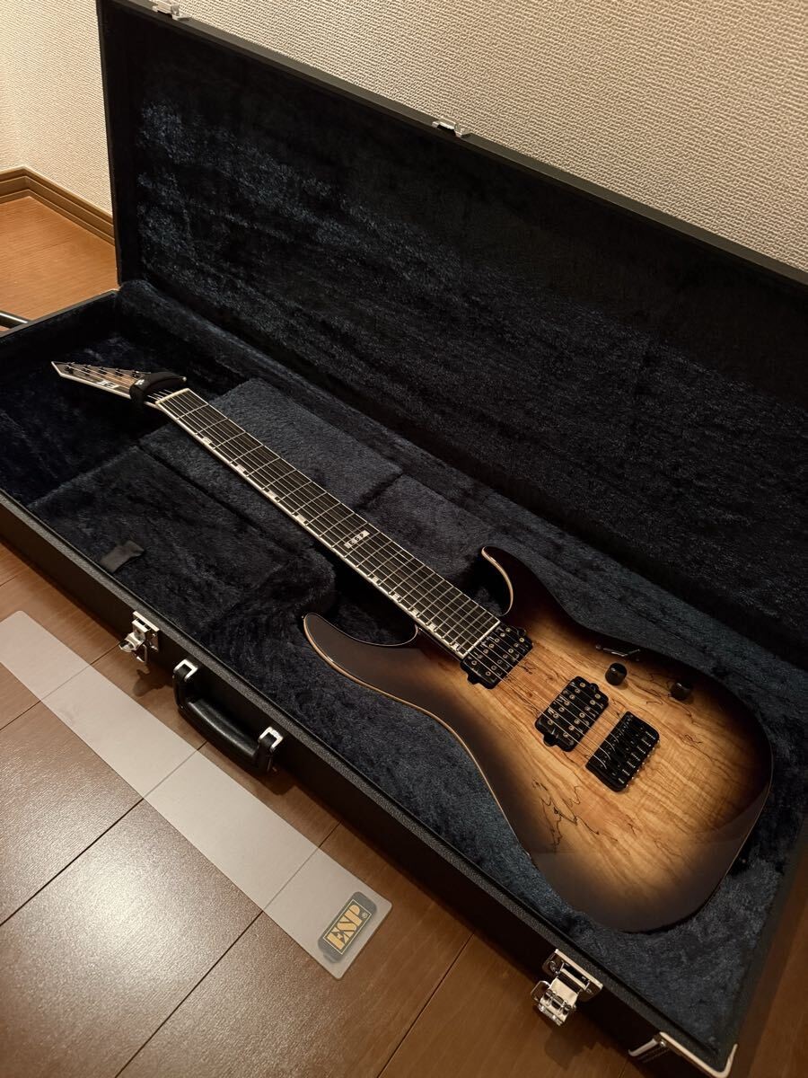 E-II M-II 7NT HS SM Dark Brown Natural Burst 7-string Guitar Bare Knuckle