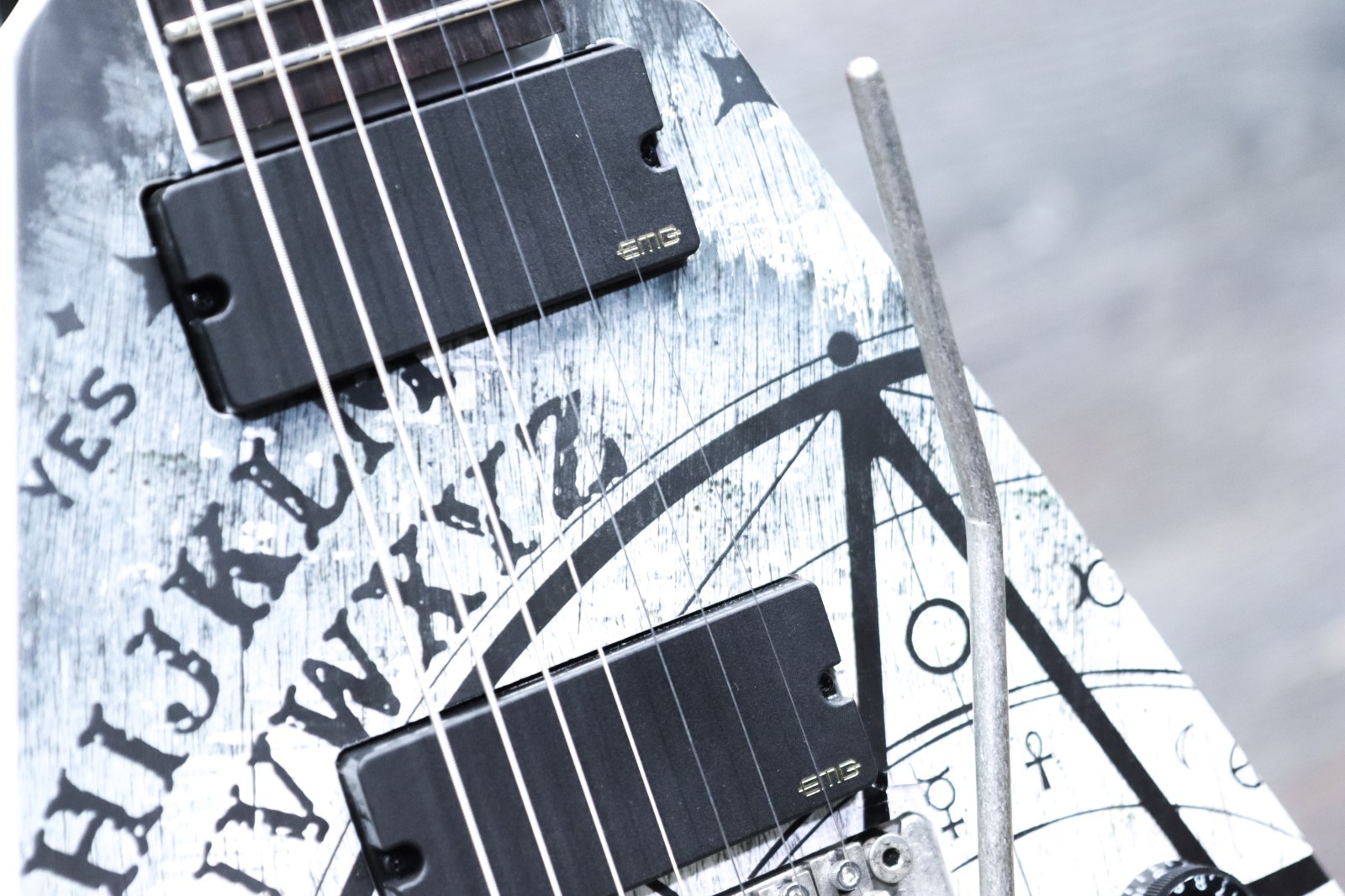 Schecter Randy Weitzel V-7 FR Satin White Floyd Rose 1500 Series Electric Guitar