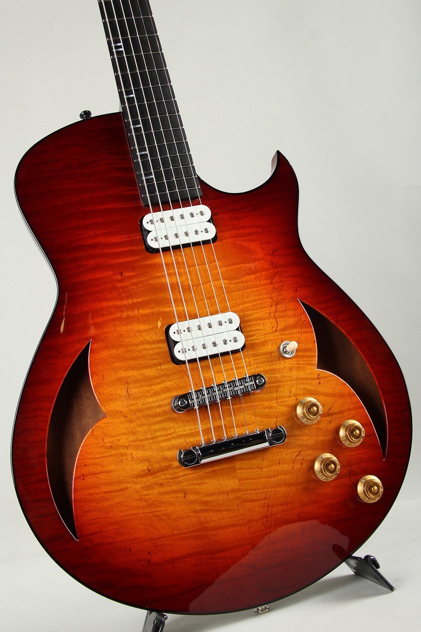 Marchione Semi Hollow Baritone 59 Burst / Figured Maple Mahogany Back The First