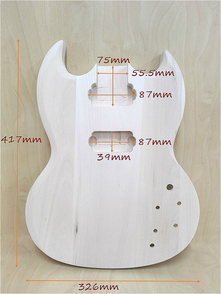 Haze Solid Basswood Electric Guitar Body, Pre-Drilled & Polished- HSSG 19300BO