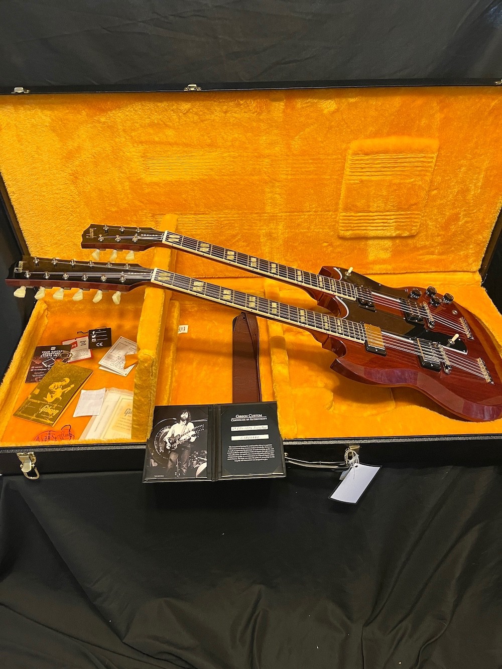 2024 Gibson Custom Jimmy Page EDS-1275 Doubleneck Electric Guitar ’69 Cherry VOS
