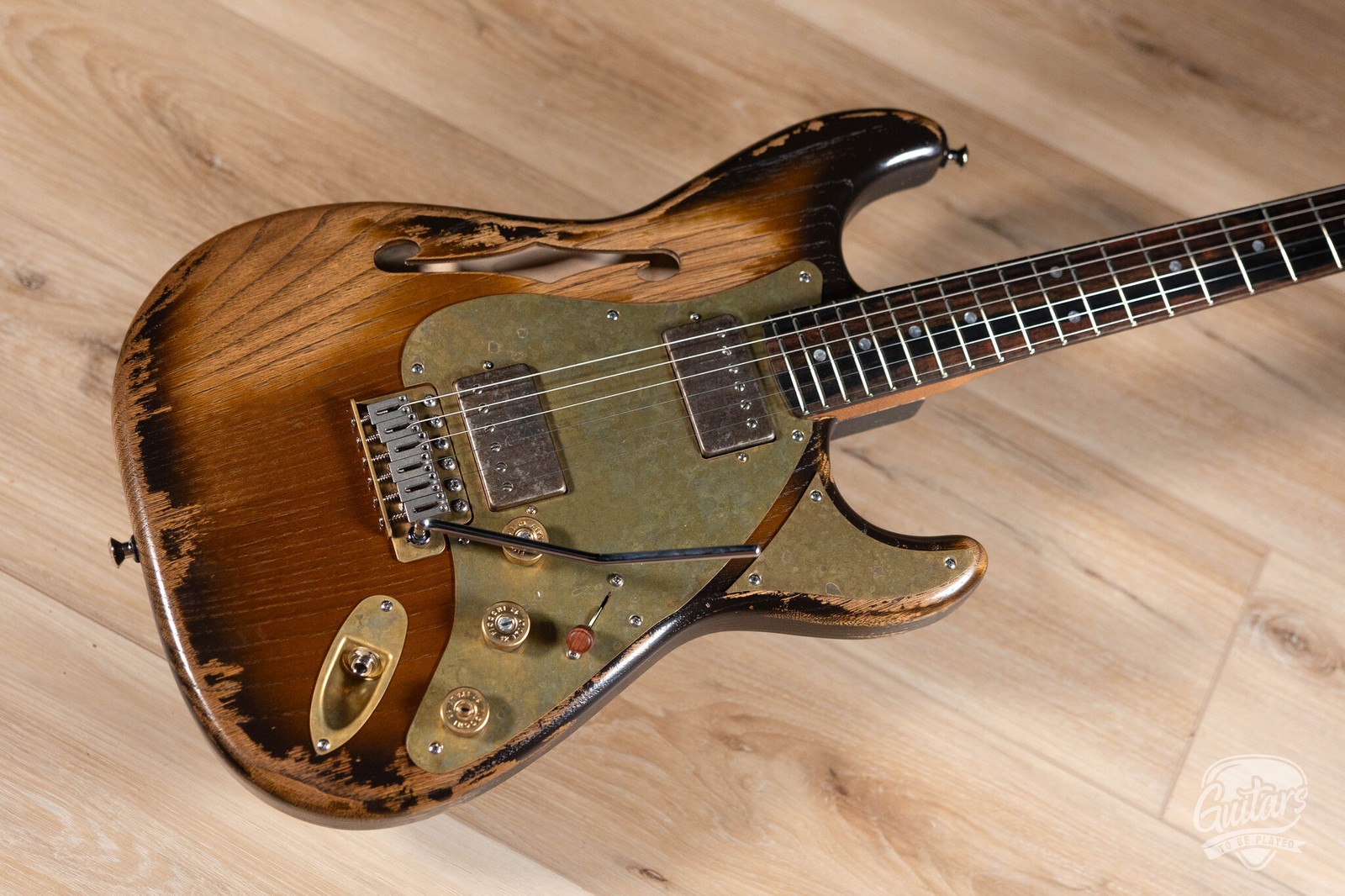Paoletti Alfa Lounge HH “Stratospheric” Thinline S-Style – Tobacco Burst
