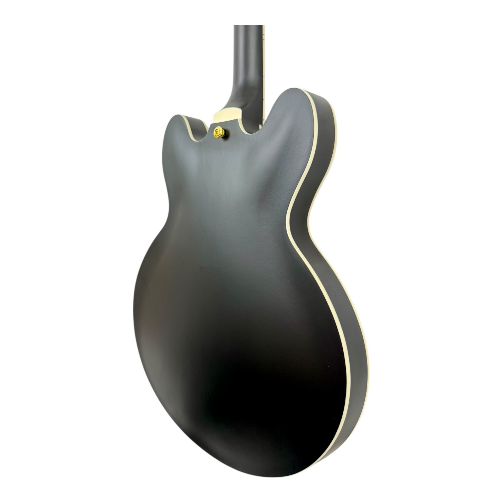 Haze SEG1975BK Nightshade Semi-Hollow Electric Guitar Black Gold w/ Vibrato Bar