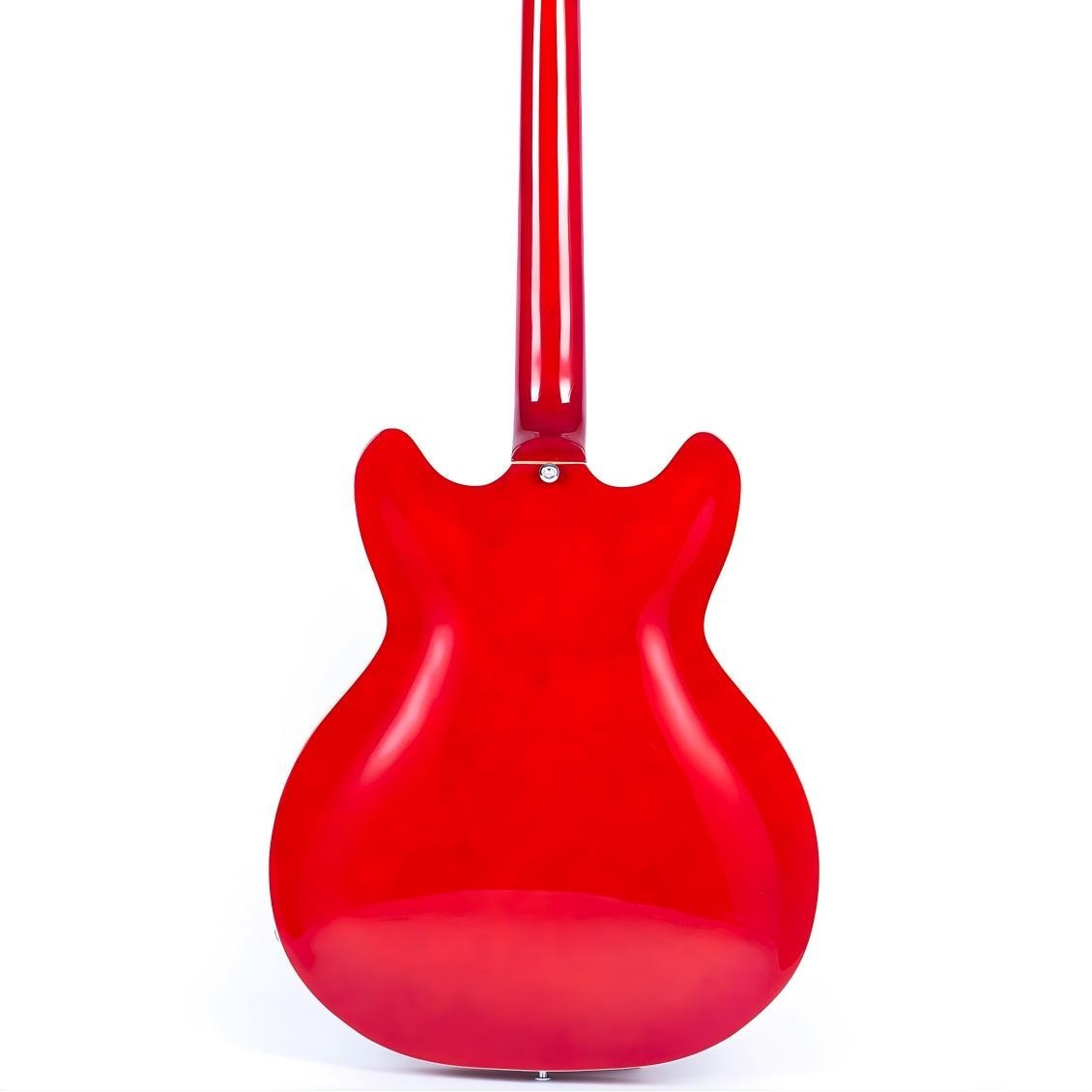 Grote 6-String Electric Guitar, Semi-Hollow Body, Stainless Steel Frets (Red)
