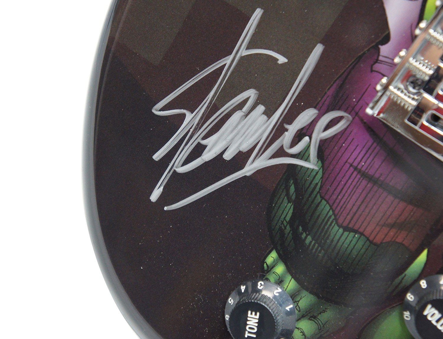 Stan Lee Signed Peavey Marvel Hulk Full Size Electric Guitar & Certificate!