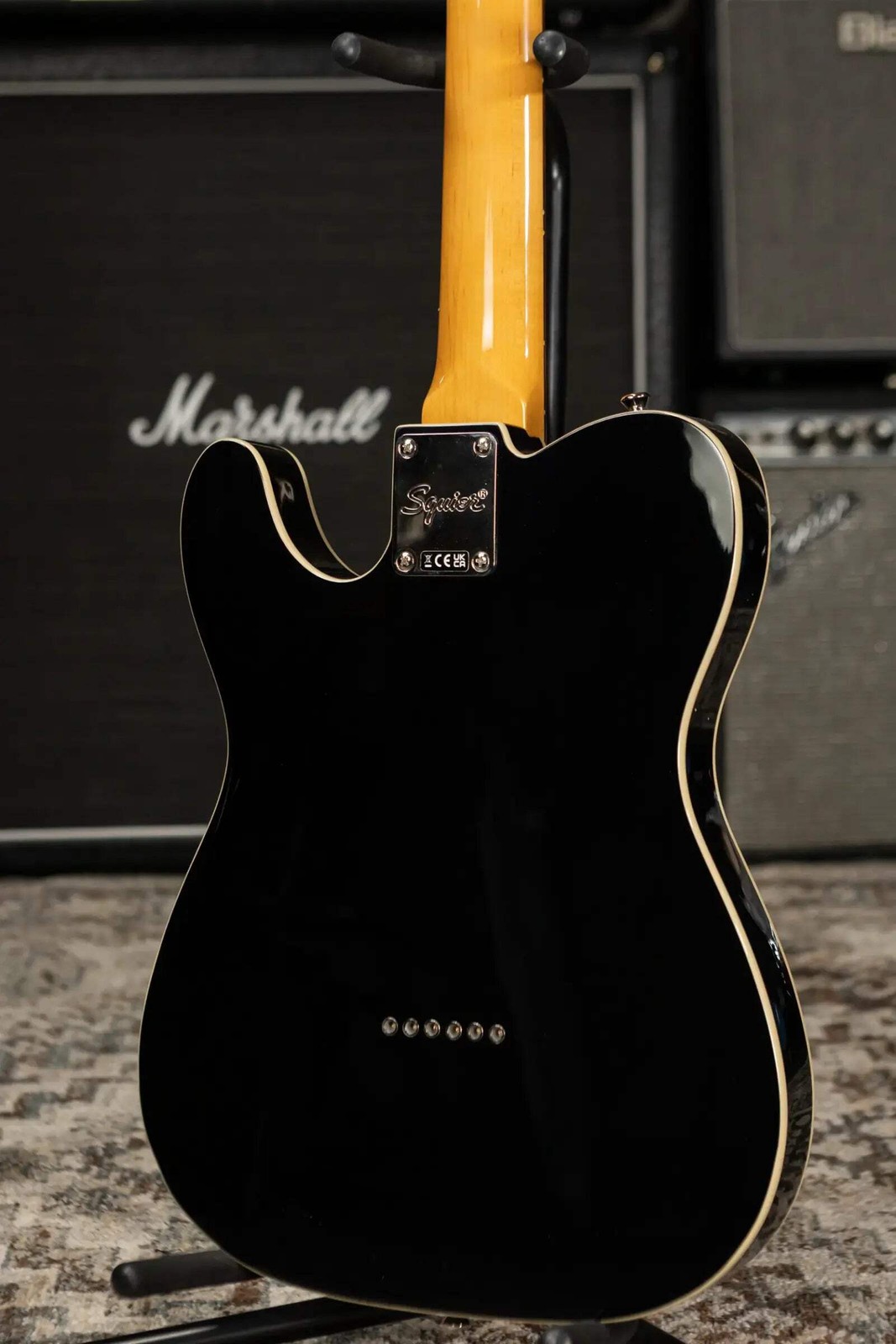 Squier Classic Vibe Baritone Custom Telecaster Electric Guitar – Black