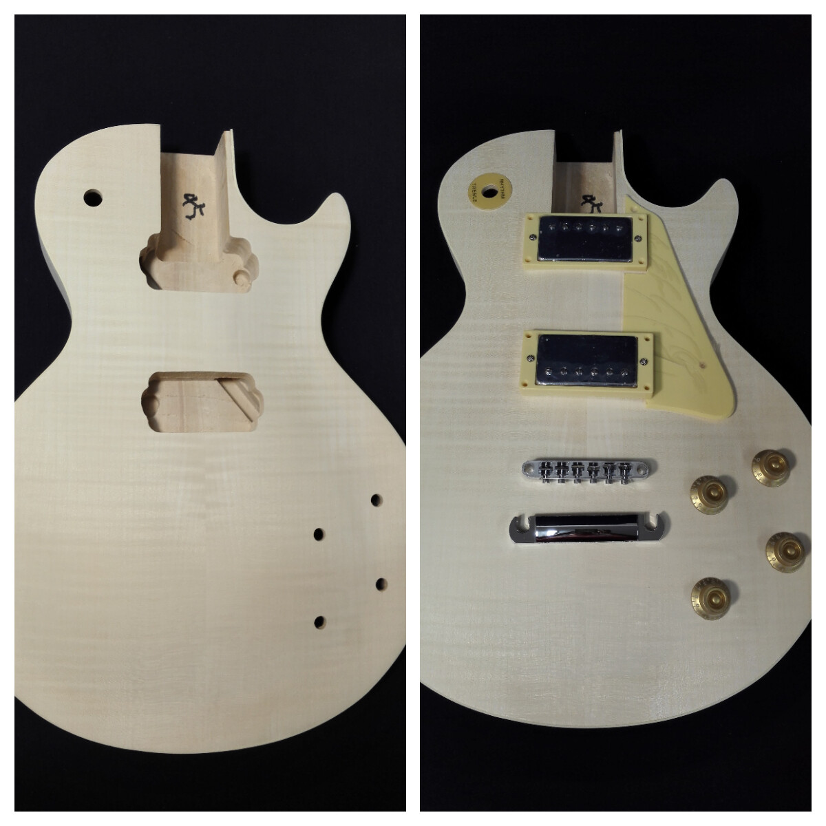 HSLPP 19380B Complete NO-SOLDERING Electric Guitar DIY, Set Neck, Basswood Body