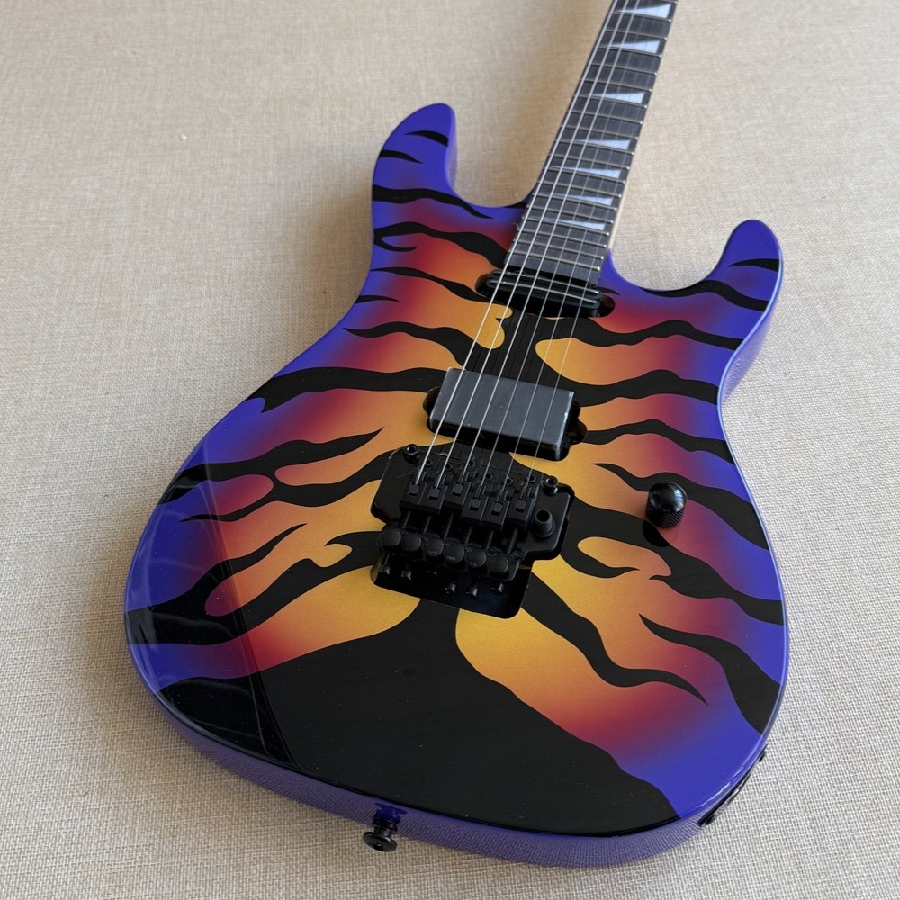 Purple Tiger Sunburst Electric Guitar Mahogany Body Professional Guitar