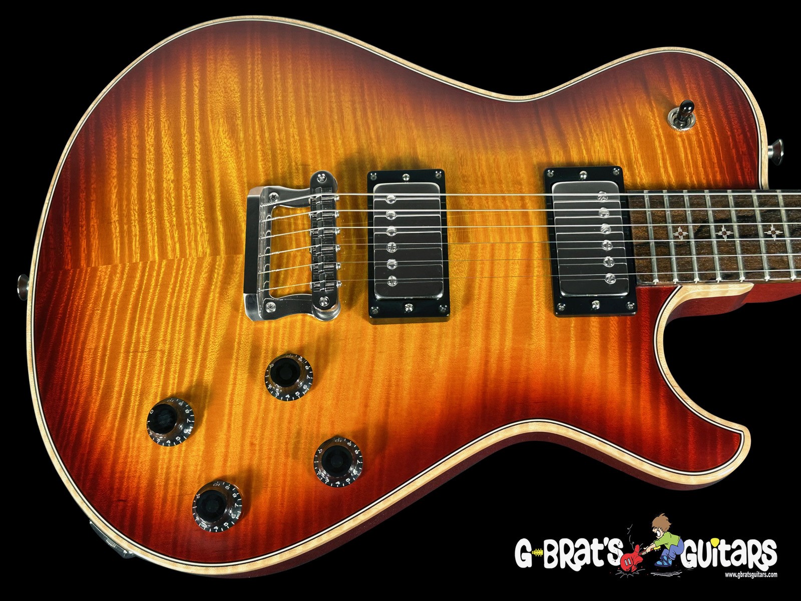 2025 KNAGGS KENAI TIER 1 FLAME TOP w ZIRCOTE FRETBOARD ~ DARK CHERRY BURST