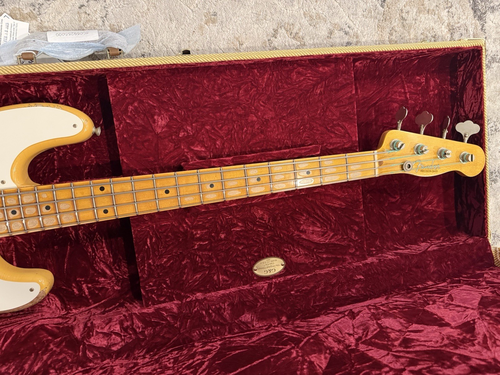 2023 Fender Custom Shop ’55 Precision Bass Heavy Relic in Nocaster Blonde
