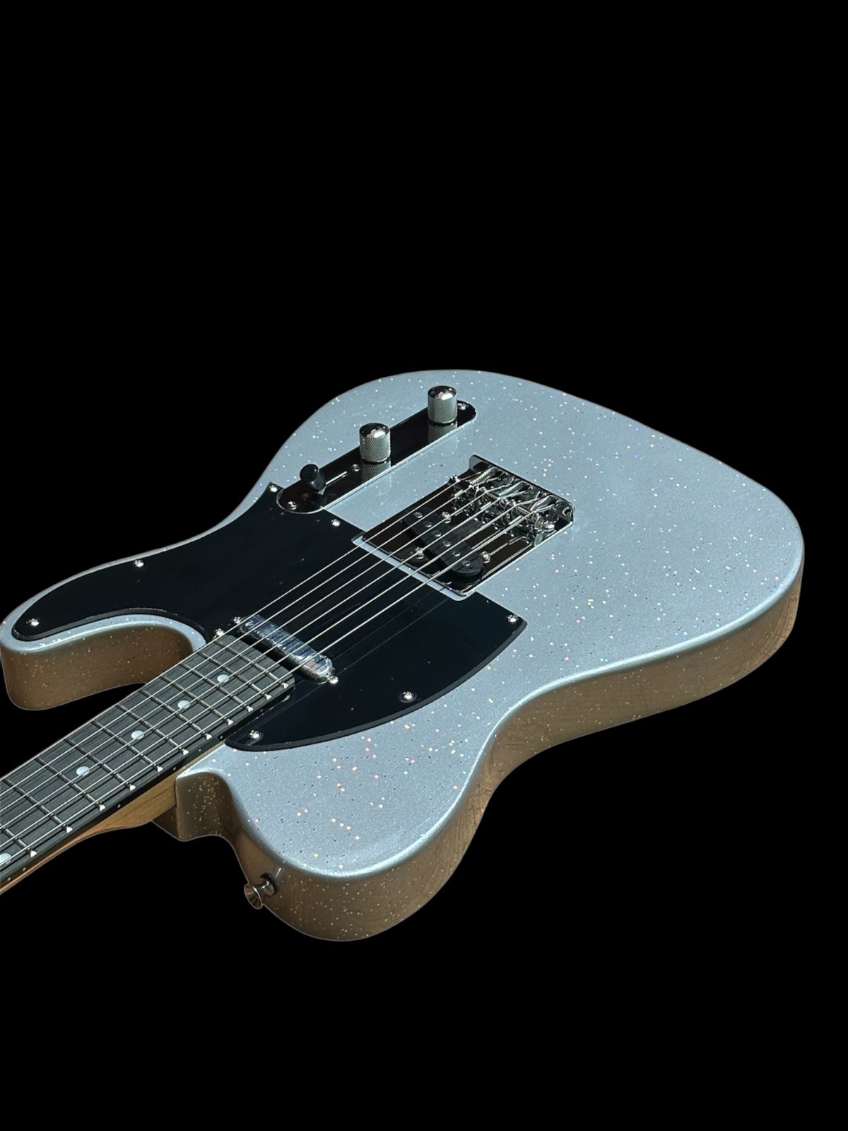 Baritone 6 String Solid TL-STYLE Electric Guitar-27″ Scale-Metalica Silver