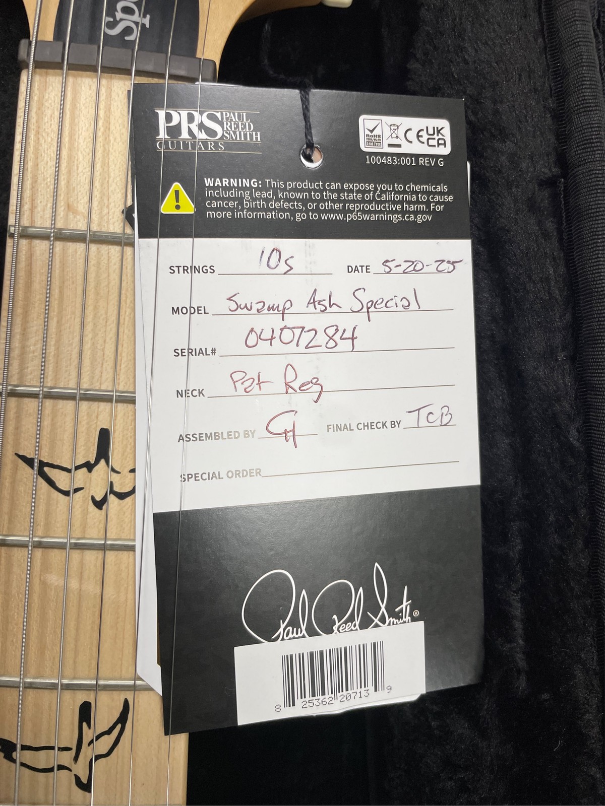 Paul Reed Smith Swamp Ash Special, Maple, Vintage Natural …