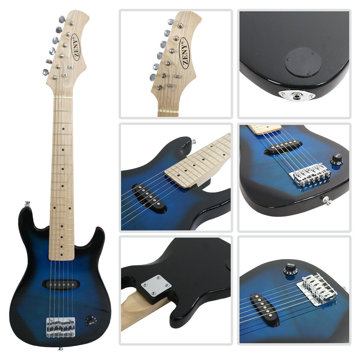 30″ Kids Electric Guitar with Amp, Strap, Strings and Picks Combo Accessory Kit