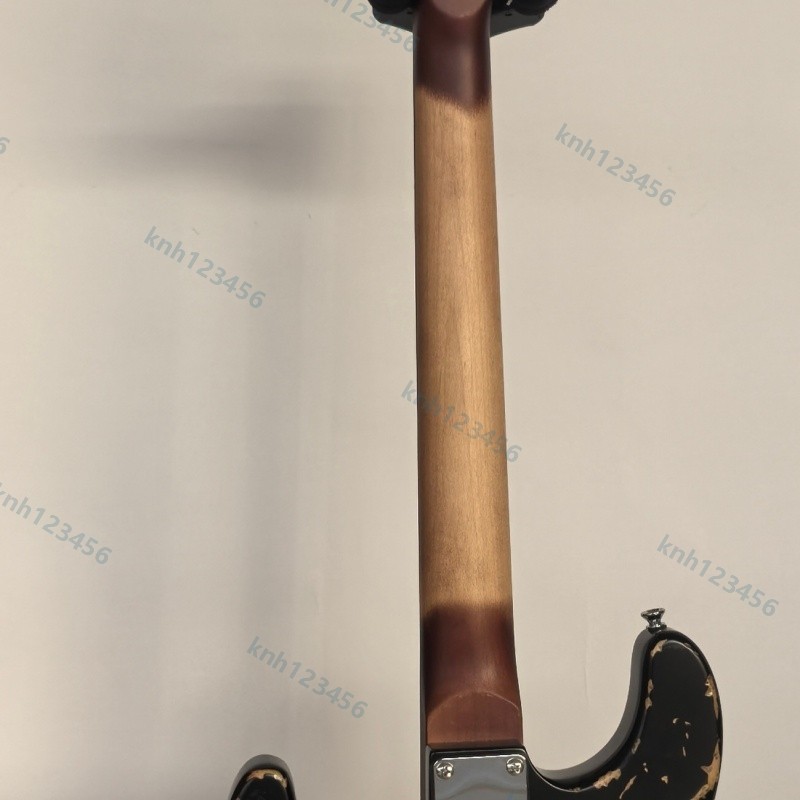 Heavy Aged Solid Body Electric Guitar Stainless Rounded Fret Edge Bone Nut Local