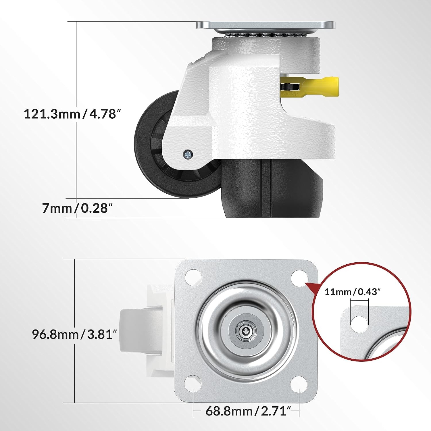 HOLKIE Leveling Casters with Ratchet Handle Design丨Total Capacity 3300 lbs | TD1