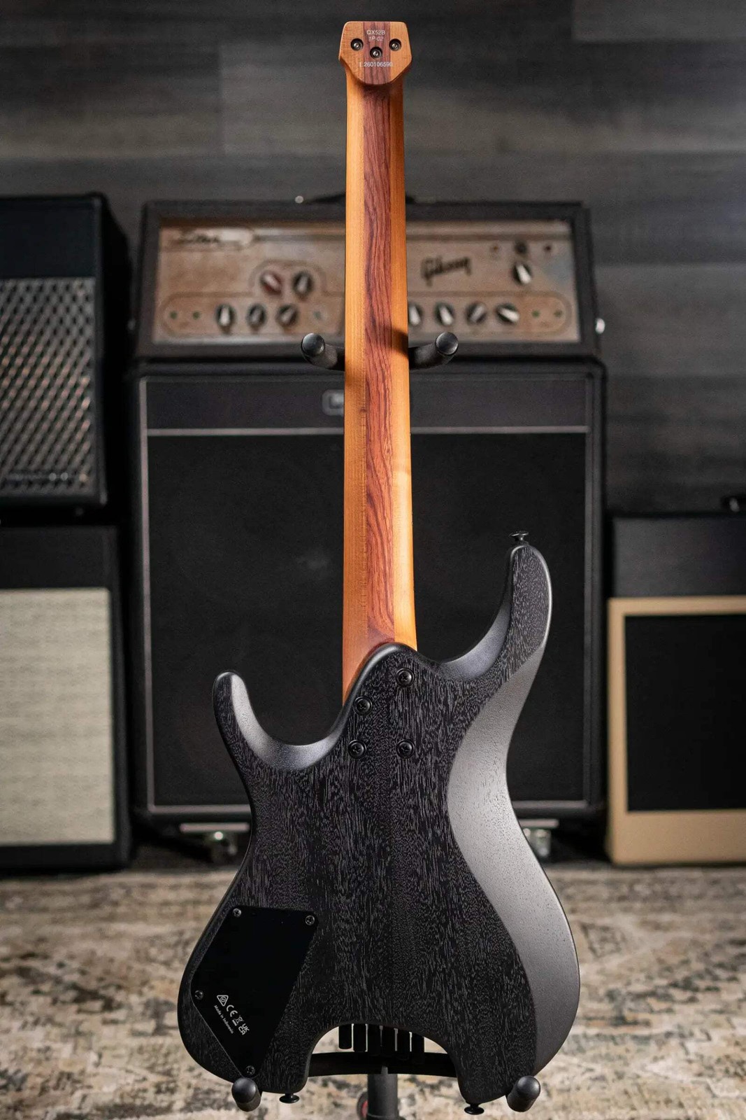 Ibanez QX52B Headless Electric Guitar – Weathered Black with Gig Bag
