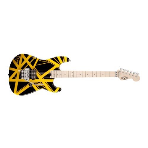 EVH Striped Series 6 String Electric Guitar Black with Yellow Stripes GRADE A