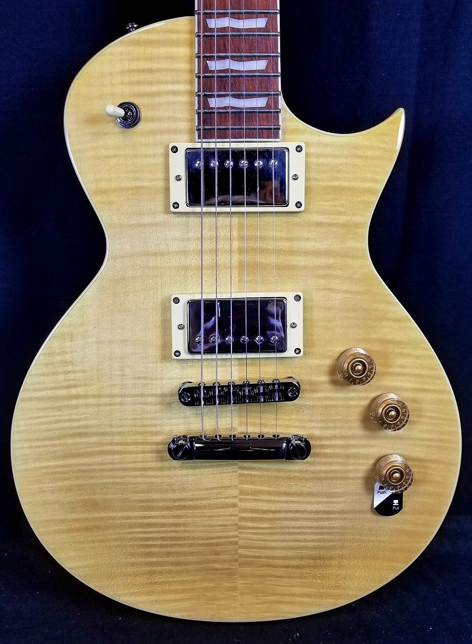 ESP LTD EC-256FM, Flame Maple Top, Mahogany Body, Vintage Natural