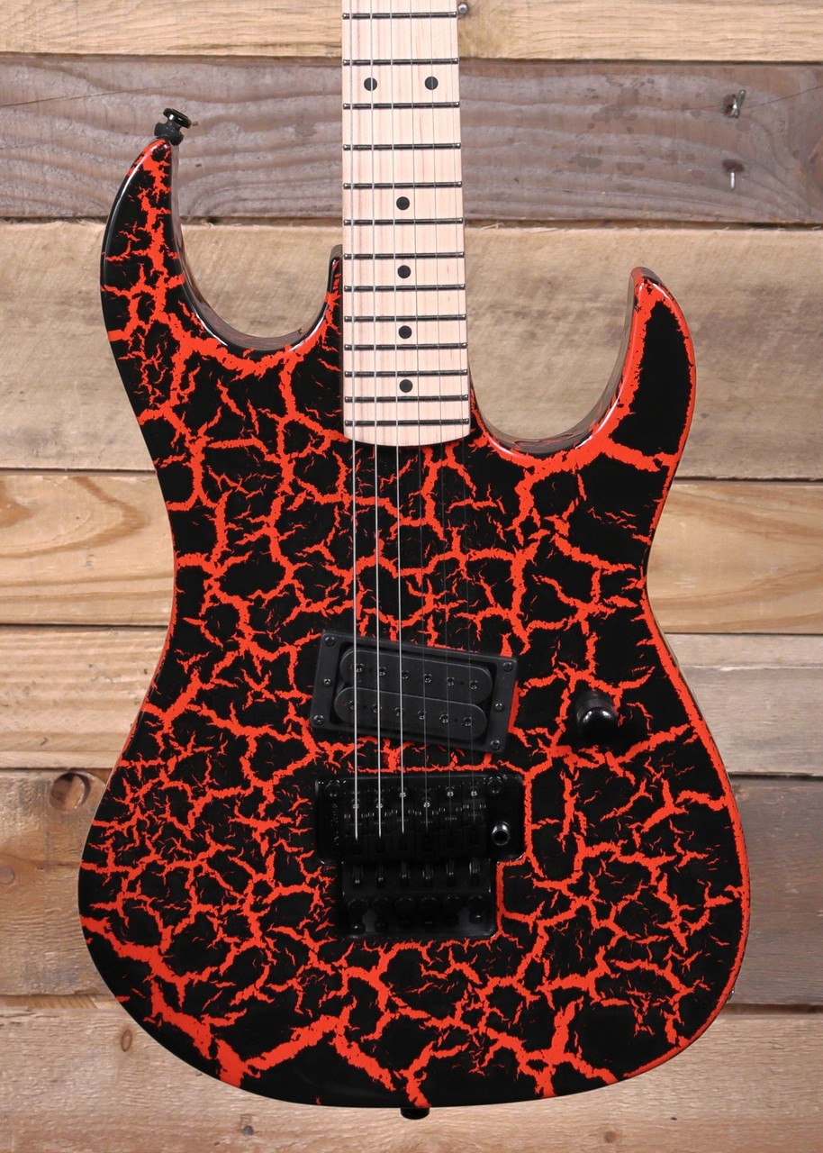 BC Rich Gunslinger Retro II Electric Guitar Red Crackle w/ Floyd Rose