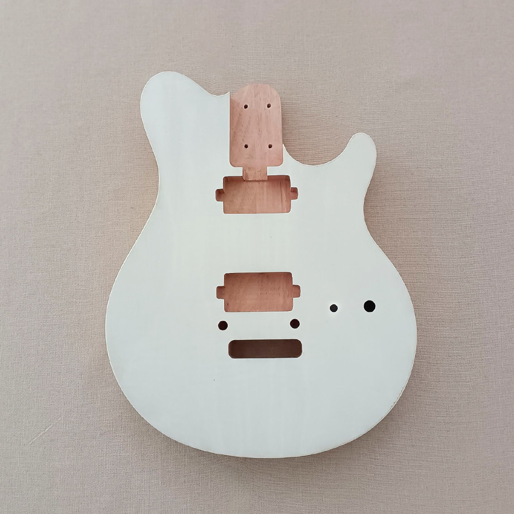 DIY Electric Guitar Kit Mahogany Body Bolt On Maple Neck FB CR Part Dot Inlay